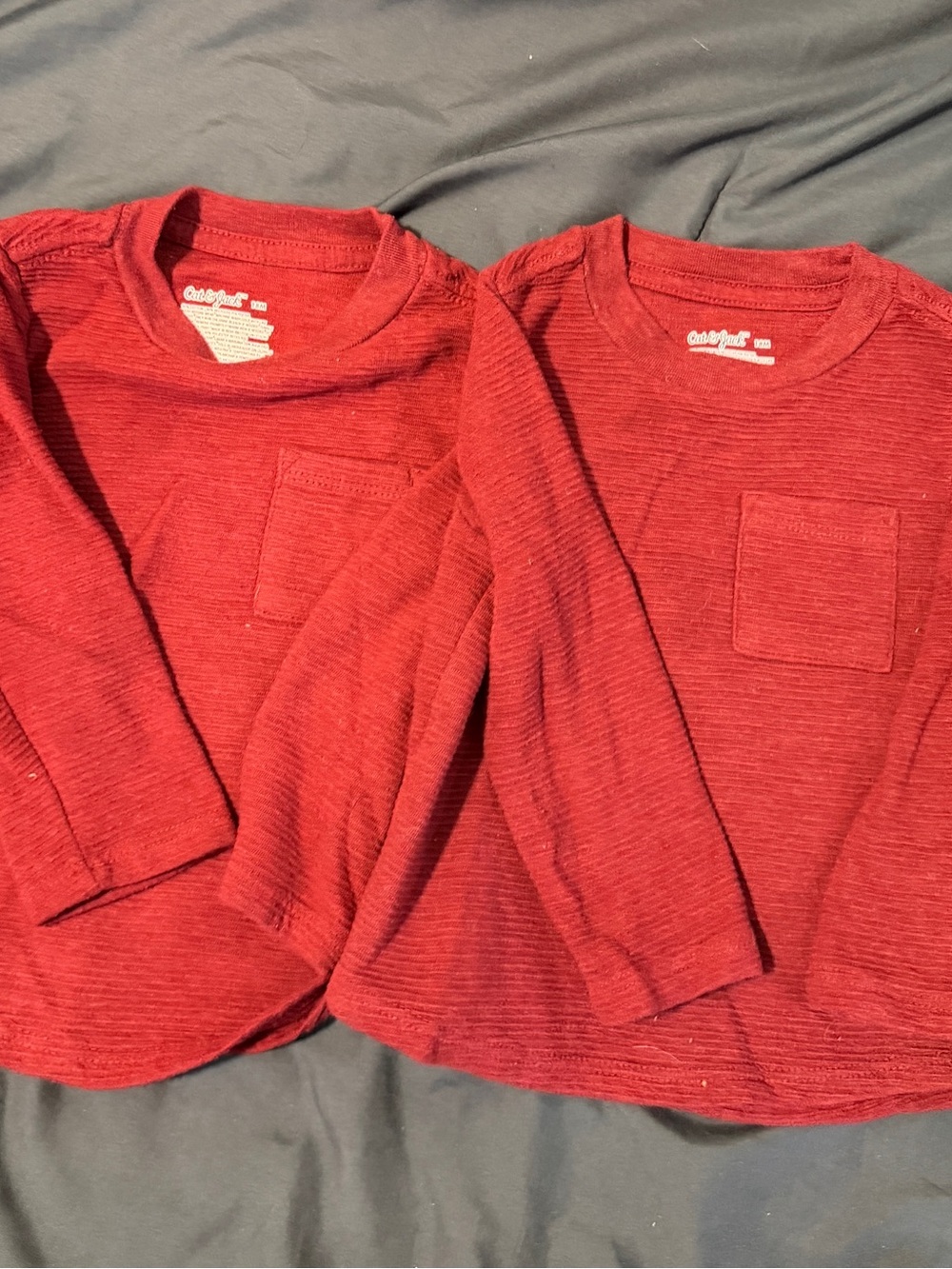 Cat & Jack Red Long-Sleeve Pocket Tee for Kids